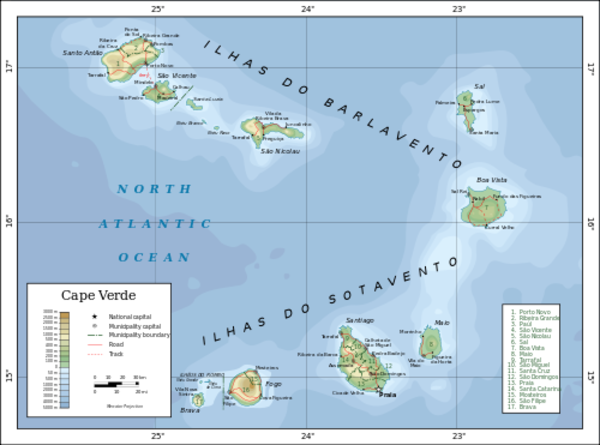 500px Topographic map of Cape Verde wikimedia commons