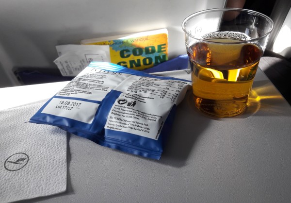 Drink and nuts on plane