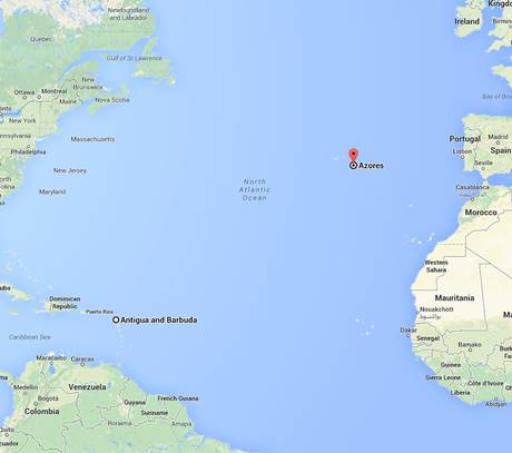 Google maps yacht Atlantic Azores