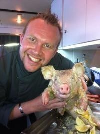Anders pederson with pig