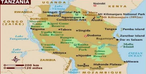 map of Tanzania