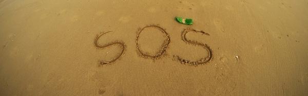 SOS in sand