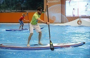 boot paddleboards in pool