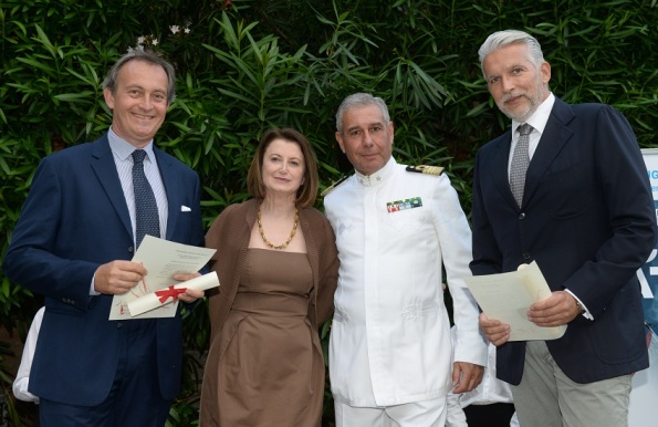 l to r Carlo Nuvolari Carla Demaria President of UCINA Commander Goffredo Bon of the Italian Navy and Dan Lenard at 2016 UCINA Conference in Venice